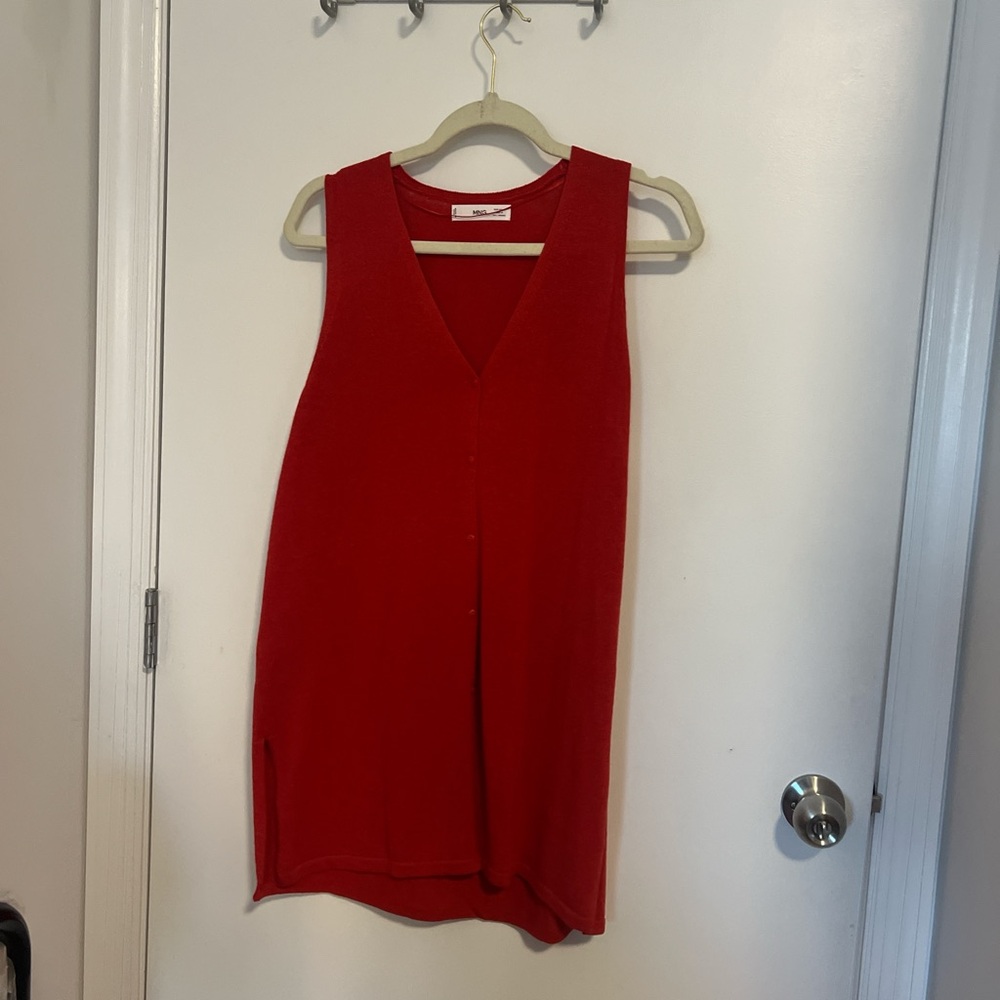 Mango Red Sleeveless Tunic Top
